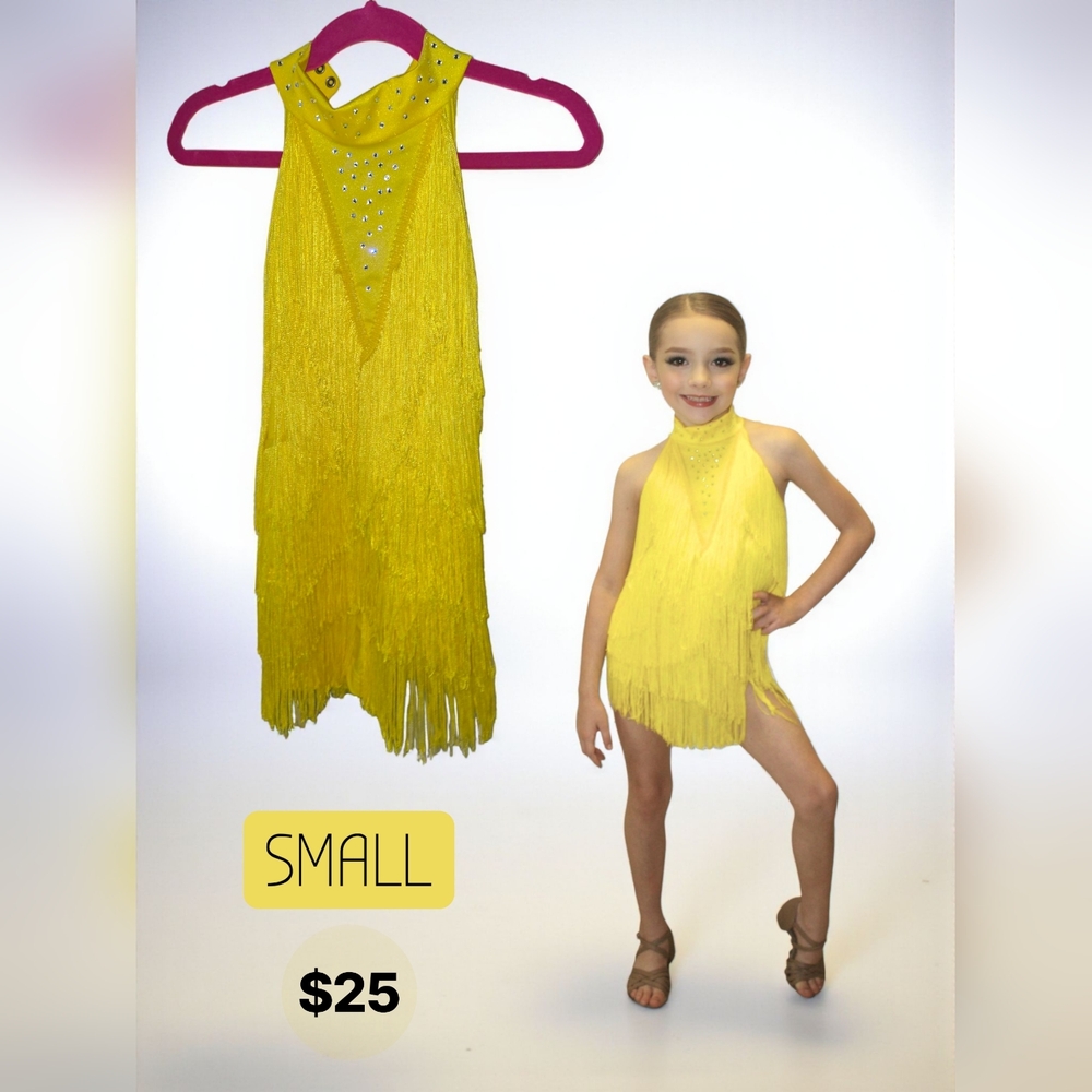 Yellow Fringe Children's Dance Costume